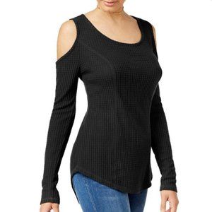 Ultra Flirt Size L Cold-Shoulder Thermal Blouse